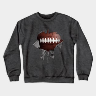 Shredded, Ripped and Torn Football Crewneck Sweatshirt